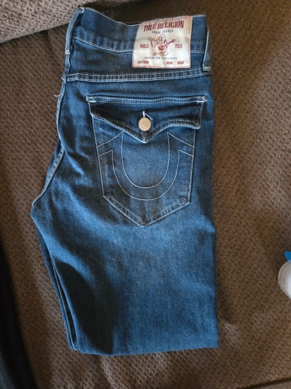 True Religion Mens Dark Blue Denim Jeans